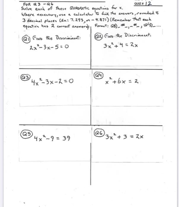 Discriminant calculator deals