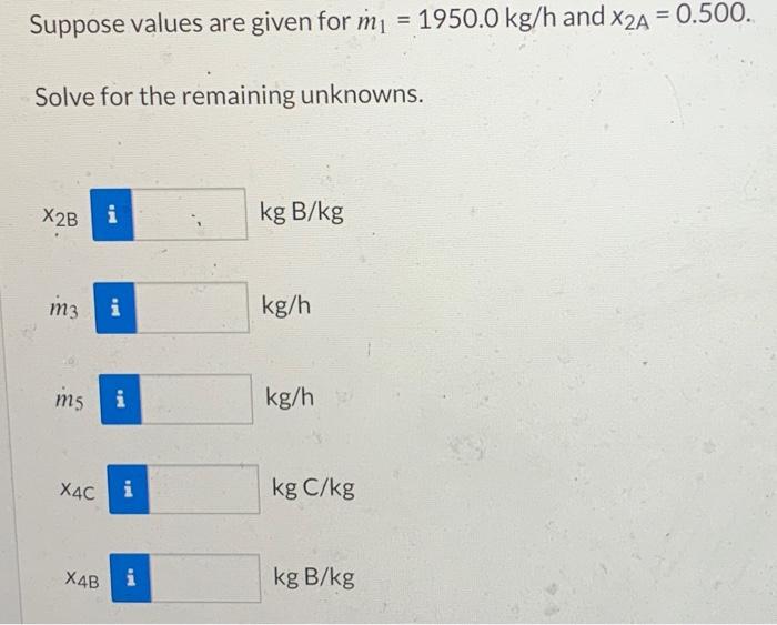 Solved Suppose Values Are Given For M˙1=1950.0 Kg/h And | Chegg.com