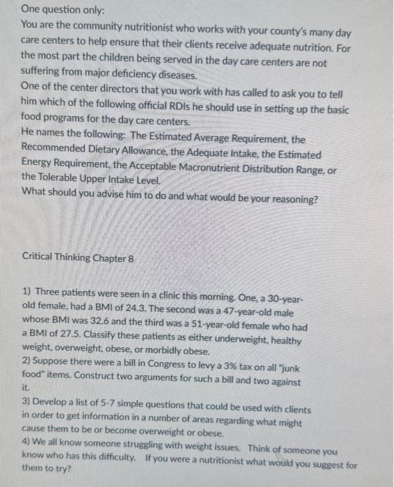 Solved Critical Thinking Questions Chapter 6 Question 1: | Chegg.com