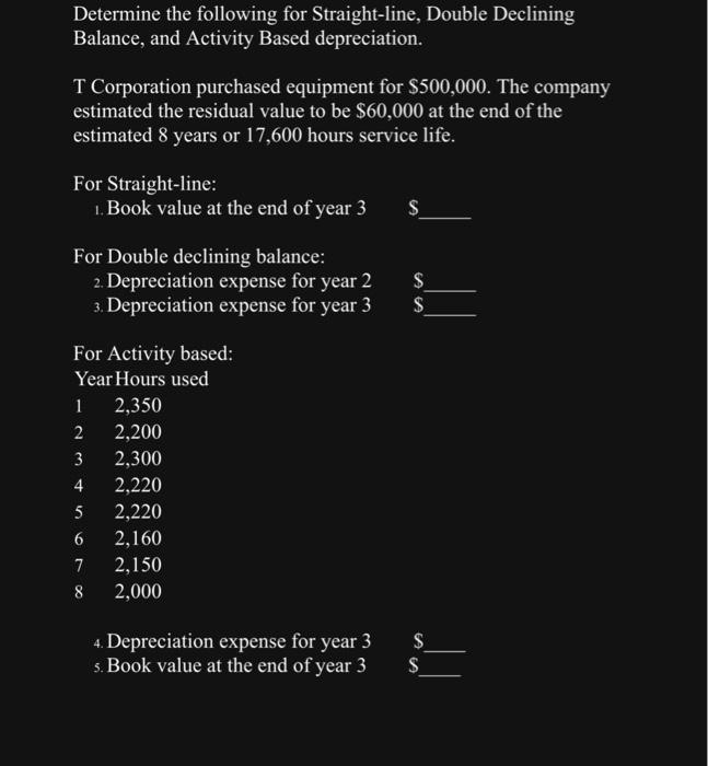 Solved determine the following for straight line double chegg