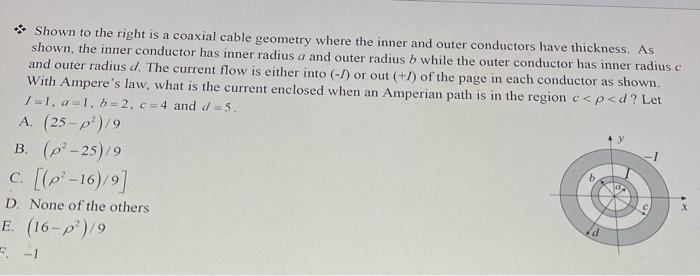 Solved Shown to the right is a coaxial cable geometry where | Chegg.com