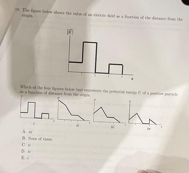 Solved 19. The figure below shows the value of an electric | Chegg.com