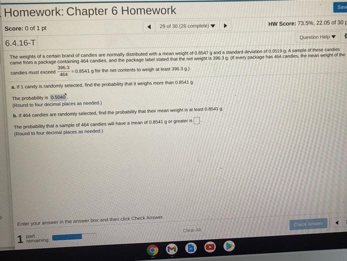 Solved Save Homework: Chapter 6 Homework Score: 0 of 1 pt 29 | Chegg.com