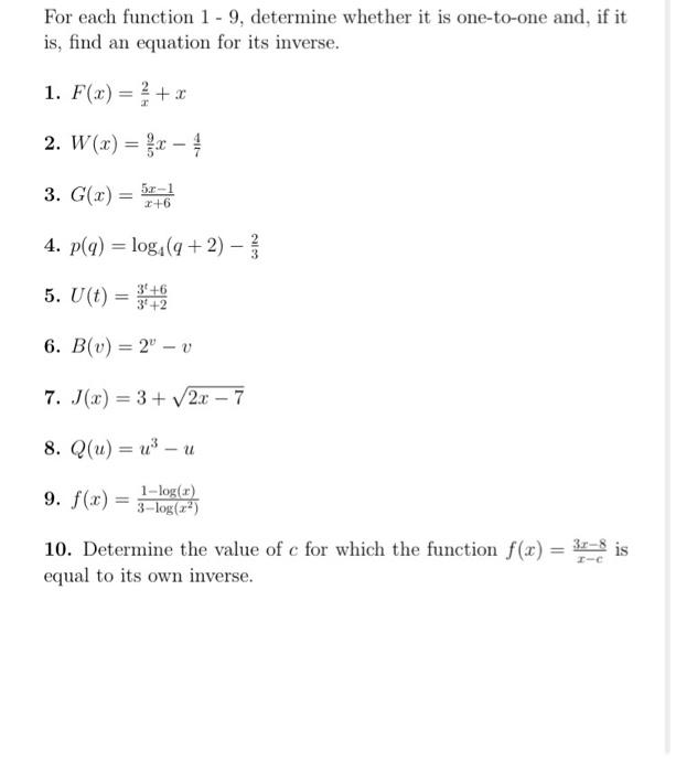 Solved For Each Function 1 9 Determine Whether It Is O Chegg Com