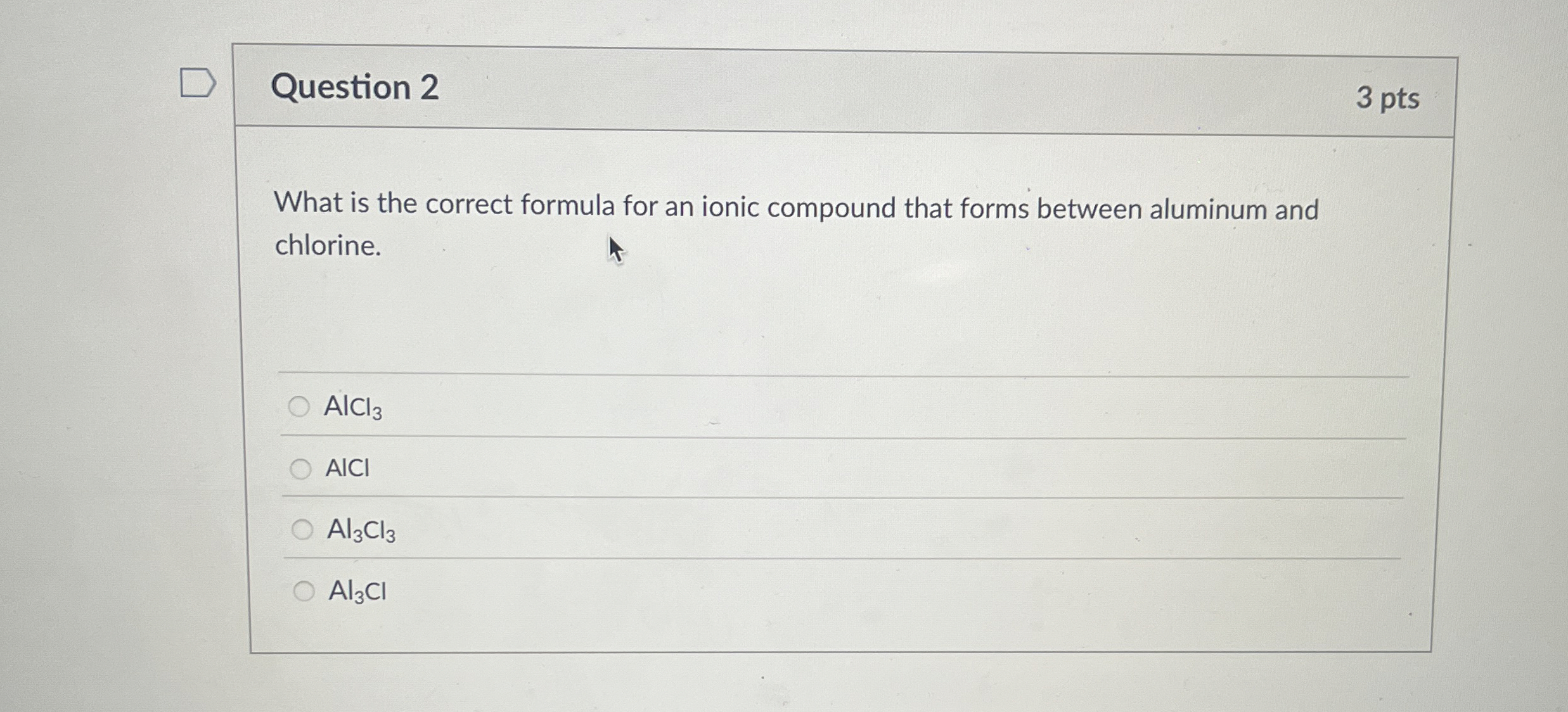 Solved Question 2What is the correct formula for an ionic