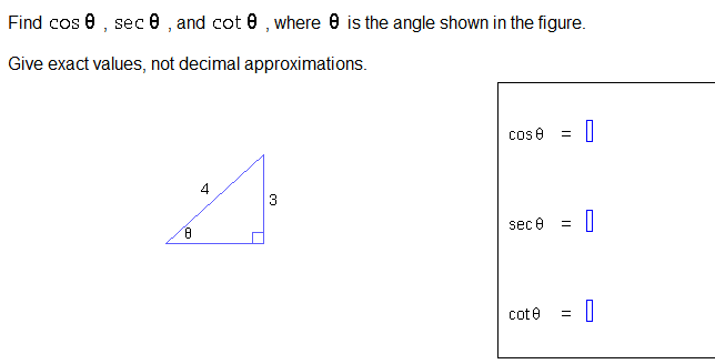 Solved Find cos theta , sec theta , and cot theta where | Chegg.com