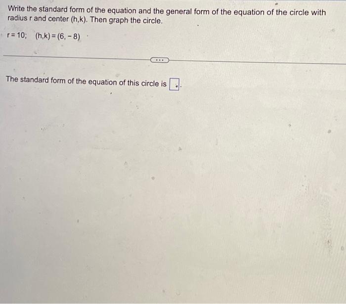 Solved Write the standard form of the equation and the | Chegg.com