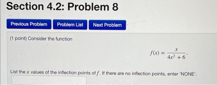 Solved Section 4.2: Problem 5 Previous Problem Problem List | Chegg.com