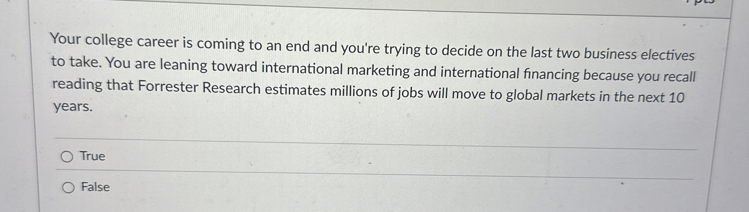 Solved Your college career is coming to an end and you're | Chegg.com