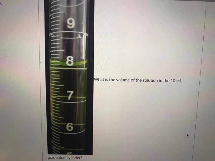 Solved s 9 8 What is the volume of the solution in the 10 mL | Chegg.com