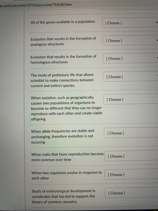 Solved D Question 1 Match the correct word to its definition | Chegg.com