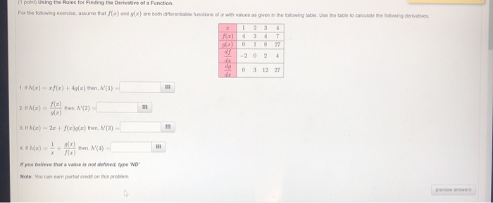 Solved 11 point Using the Rules for Finding the Derivative | Chegg.com