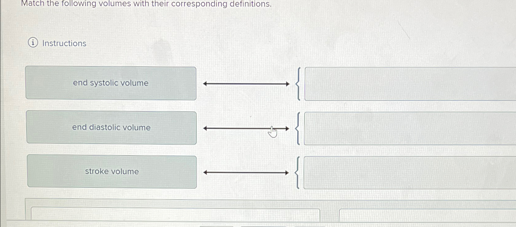 Solved Match the following volumes with their corresponding | Chegg.com