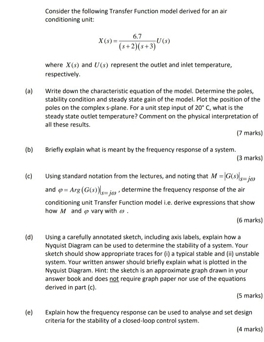 Consider the following Transfer Function model | Chegg.com