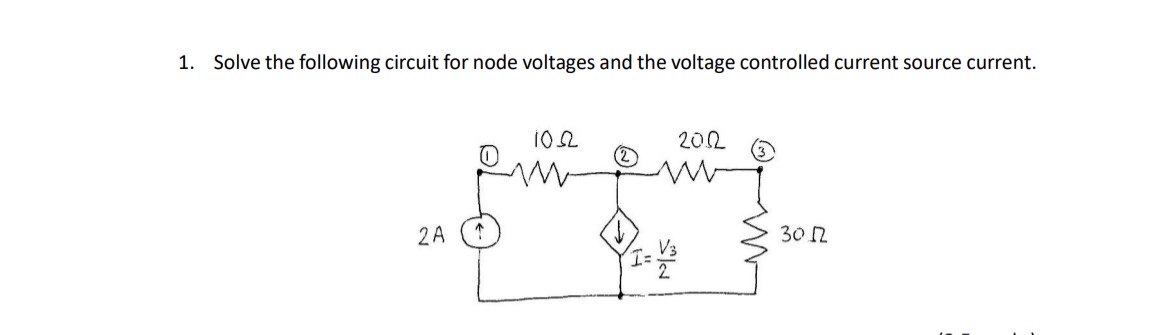 Solved Solve the following circuit for node voltages and the | Chegg.com