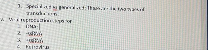 Solved 1. Specialized vs generalized: These are the two | Chegg.com