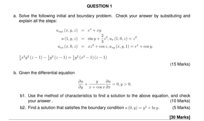 Solved a. Solve the following initial and boundary problem. | Chegg.com