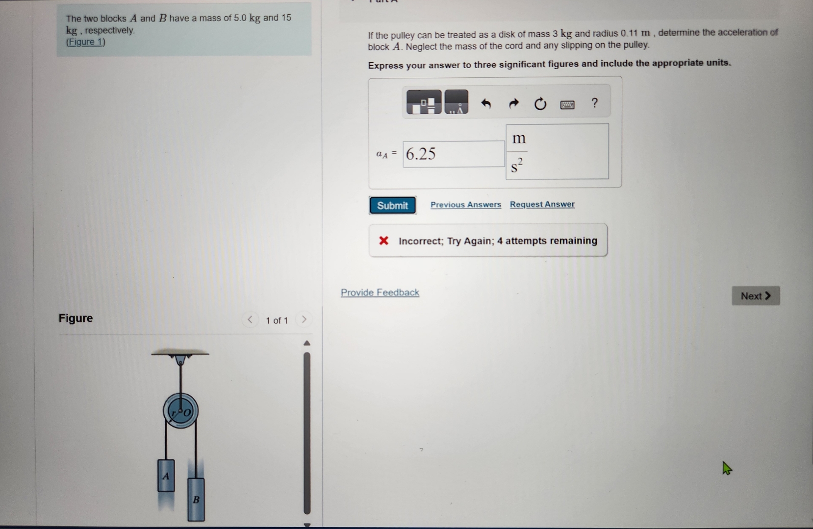 Solved The Two Blocks A And B ﻿have A Mass Of 5.0kg ﻿and | Chegg.com