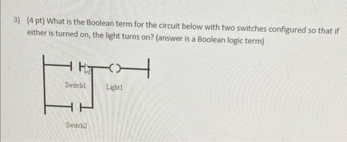 Solved 3) (4 pt) What is the Boolean term for the circuit | Chegg.com