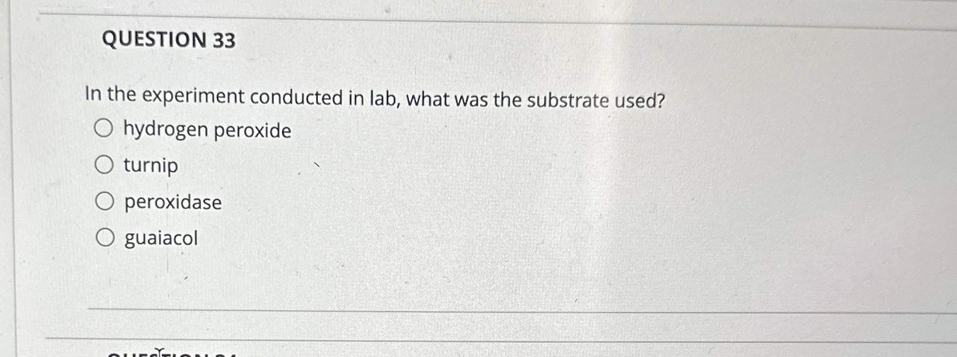 Solved QUESTION 33In the experiment conducted in lab, what | Chegg.com