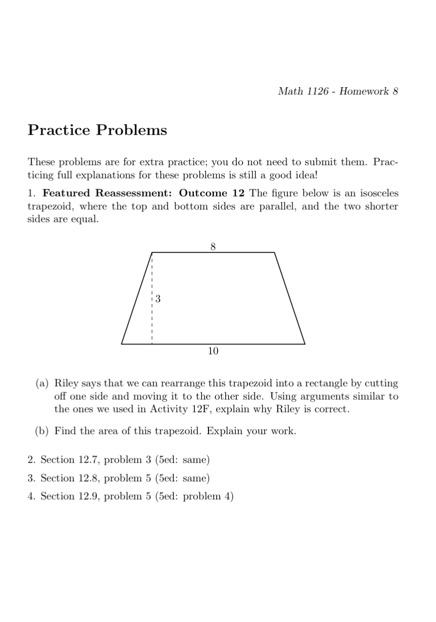 Solved Math 1126 - ﻿Homework 8Practice ProblemsThese | Chegg.com