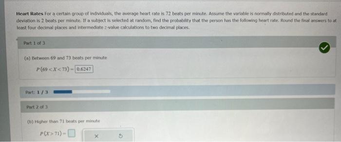 Solved Heart Rates for a certain group of individuals, the | Chegg.com