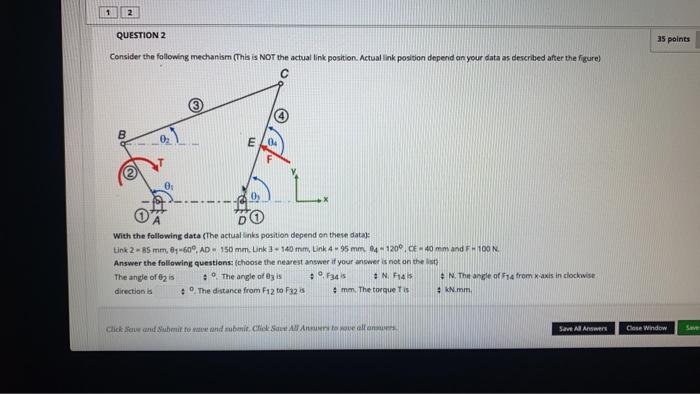 Solved 1 2 QUESTION 2 35 points Consider the following | Chegg.com