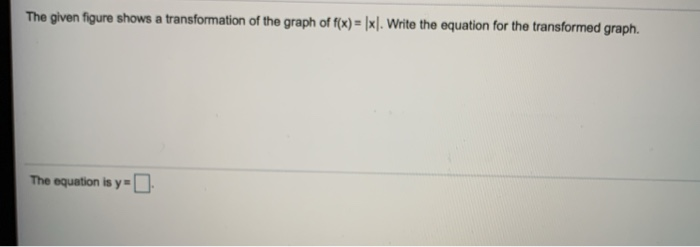 Solved The given figure shows a transformation of the graph | Chegg.com