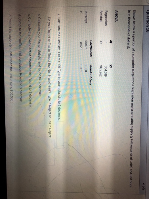 Solved Question 18 6 pts Shown below is a portion of a | Chegg.com