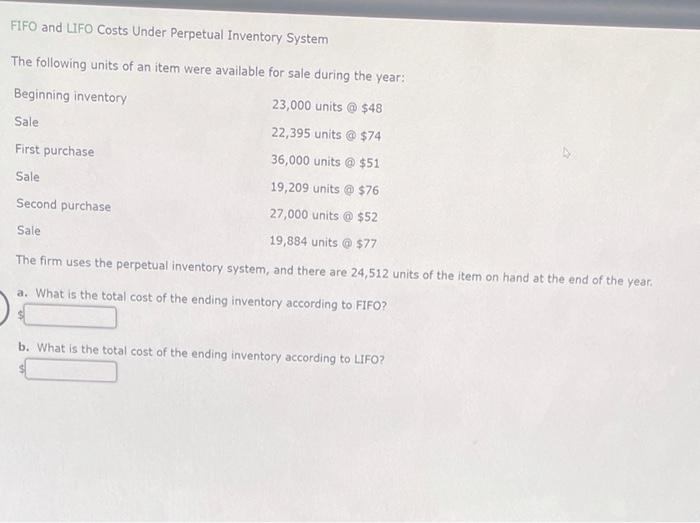 What Is The Total Cost Of The Ending Inventory According To Fifo