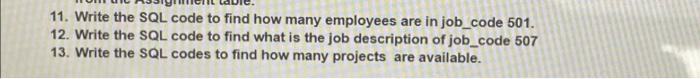 Solved 11. Write the SQL code to find how many employees are | Chegg.com