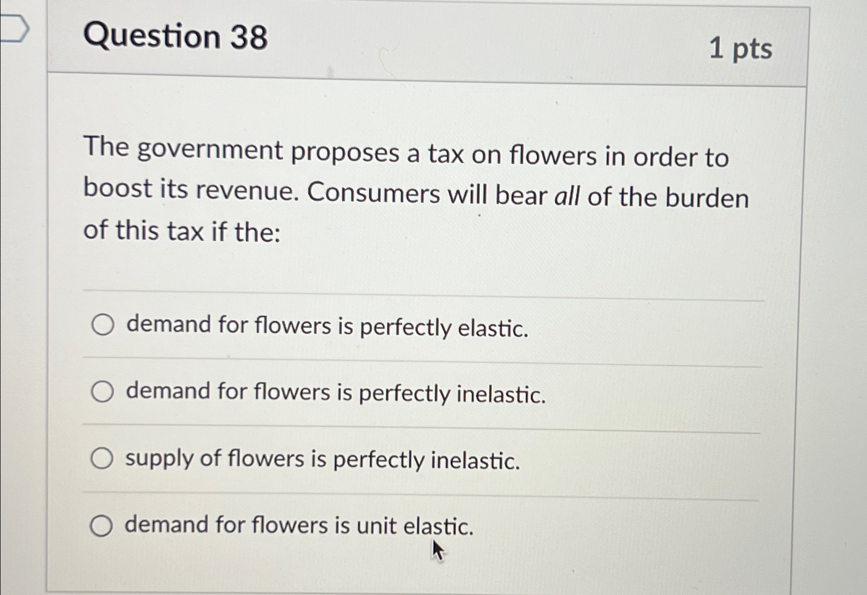 Solved Question 381 ﻿ptsThe government proposes a tax on
