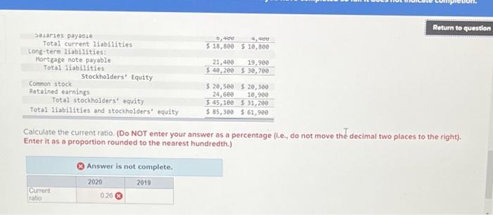 Solved Calculate the current ratio. (Do NOT enter your | Chegg.com