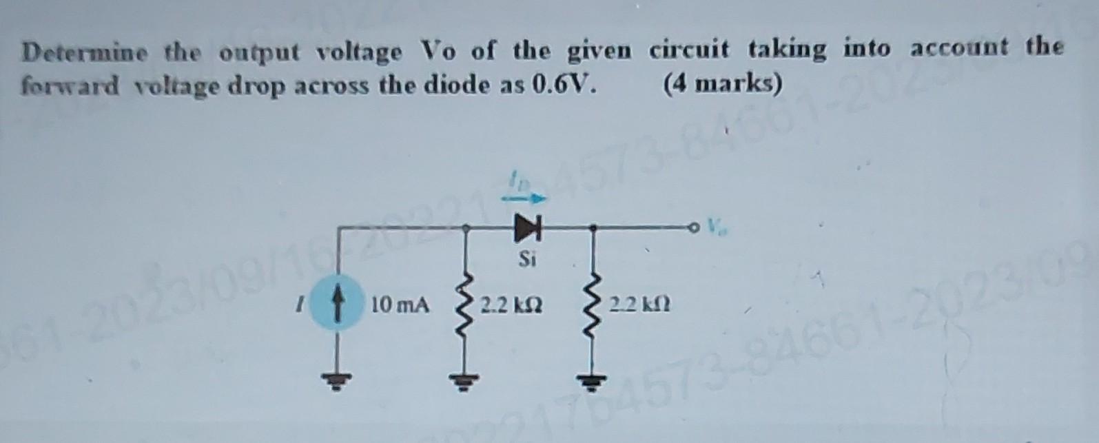 Solved Determine the output voltage Vo of the given circuit | Chegg.com