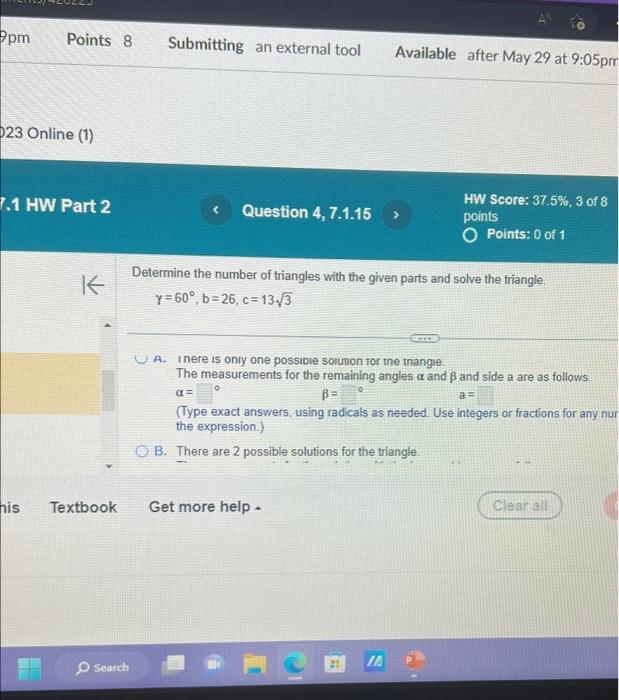 Solved Determine the number of triangles with the given