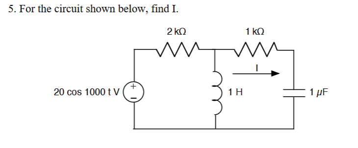 Solved For the circuit shown below, find I. | Chegg.com