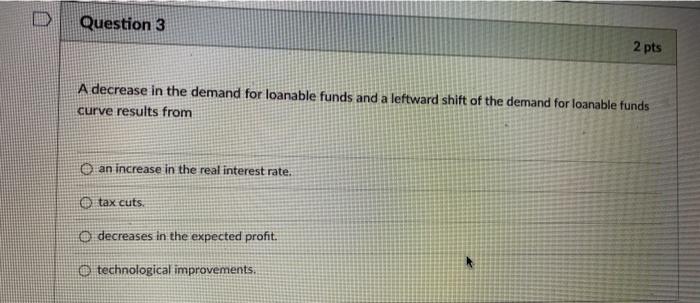 Solved Question 3 2 pts A decrease in the demand for | Chegg.com