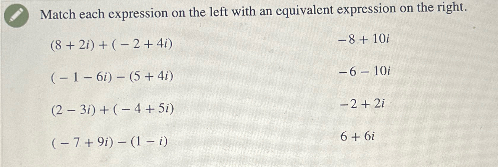 solved-match-each-expression-on-the-left-with-an-equivalent-chegg