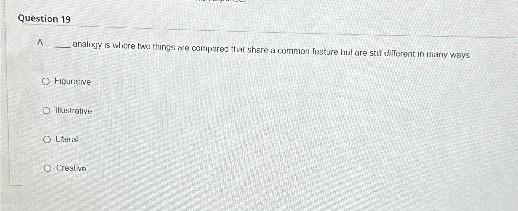 Solved Question 19A analogy is where two things are compared | Chegg.com