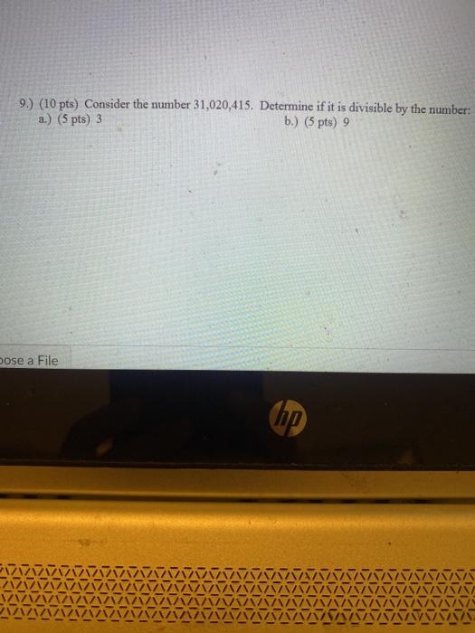 Solved 9.) (10 pts) Consider the number 31,020,415. | Chegg.com