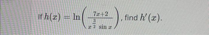 \( f(x)=\ln \left(\frac{7 x+2}{x^{\frac{3}{2}} \sin x}\right) \)