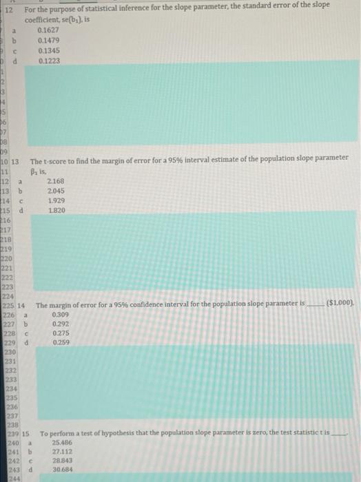 Solved 12 a b For the purpose of statistical inference for