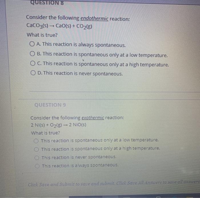 Solved QUESTIONS Consider The Following Endothermic | Chegg.com