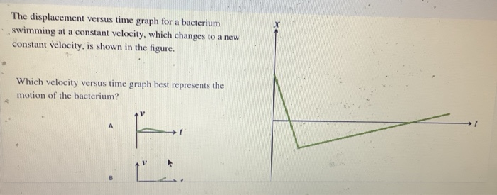 Solved The displacement versus time graph for a bacterium | Chegg.com