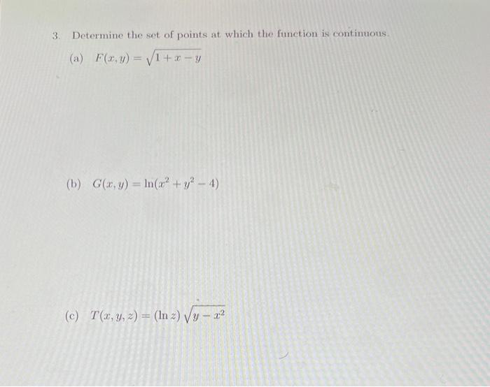 Solved Determine the set of points at which the function is | Chegg.com