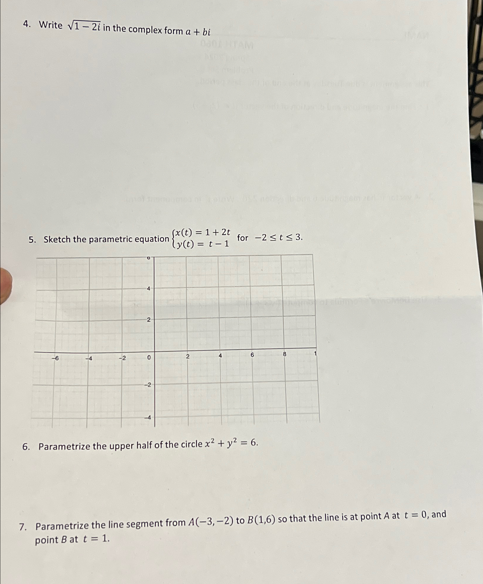 Write 1-2i2 ﻿in the complex form a+biSketch the | Chegg.com