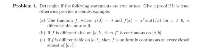 Solved real analysisanswer all parts (a,b,c) please | Chegg.com