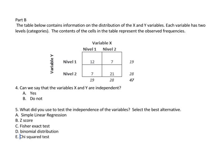 Solved Part B The table below contains information on the | Chegg.com