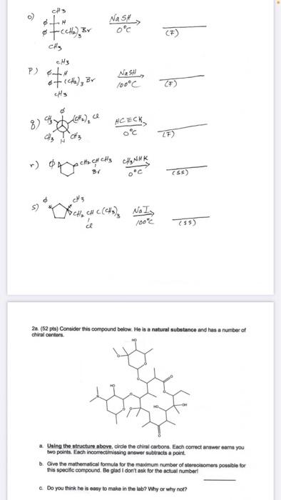 Name 1 64 Pts Complete These Reactions Please Chegg Com