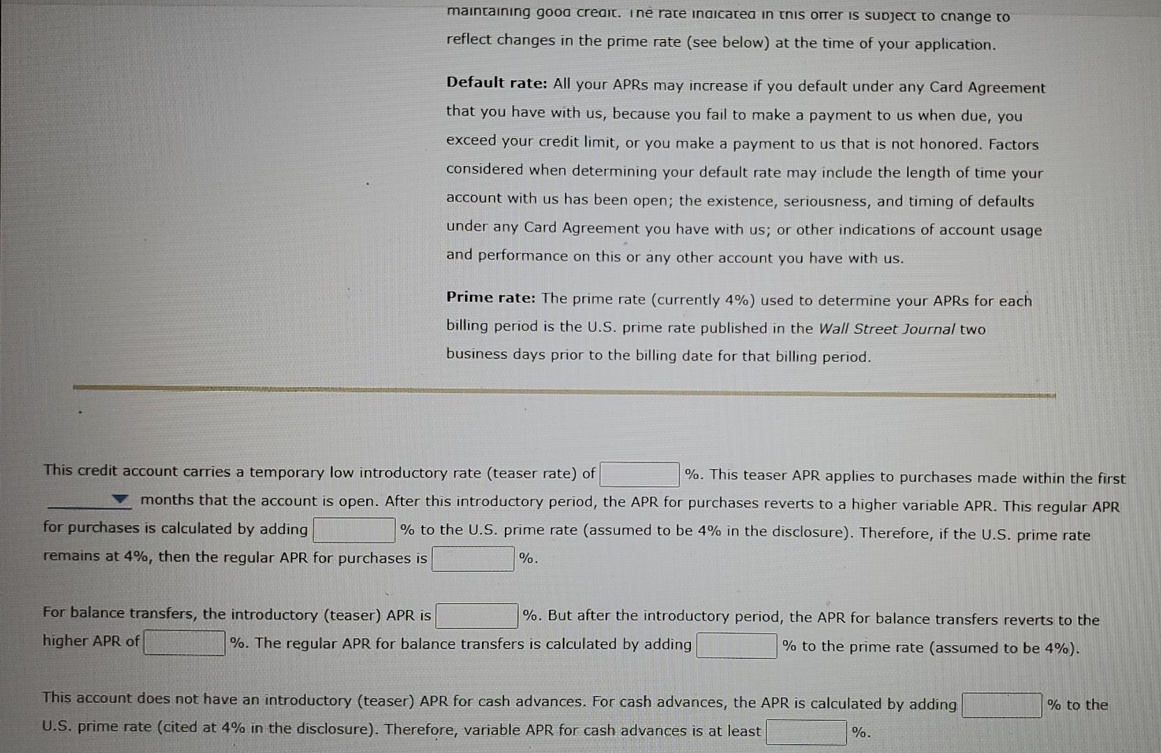 Solved 3. Credit card rates - Introductory (teaser) rates, | Chegg.com